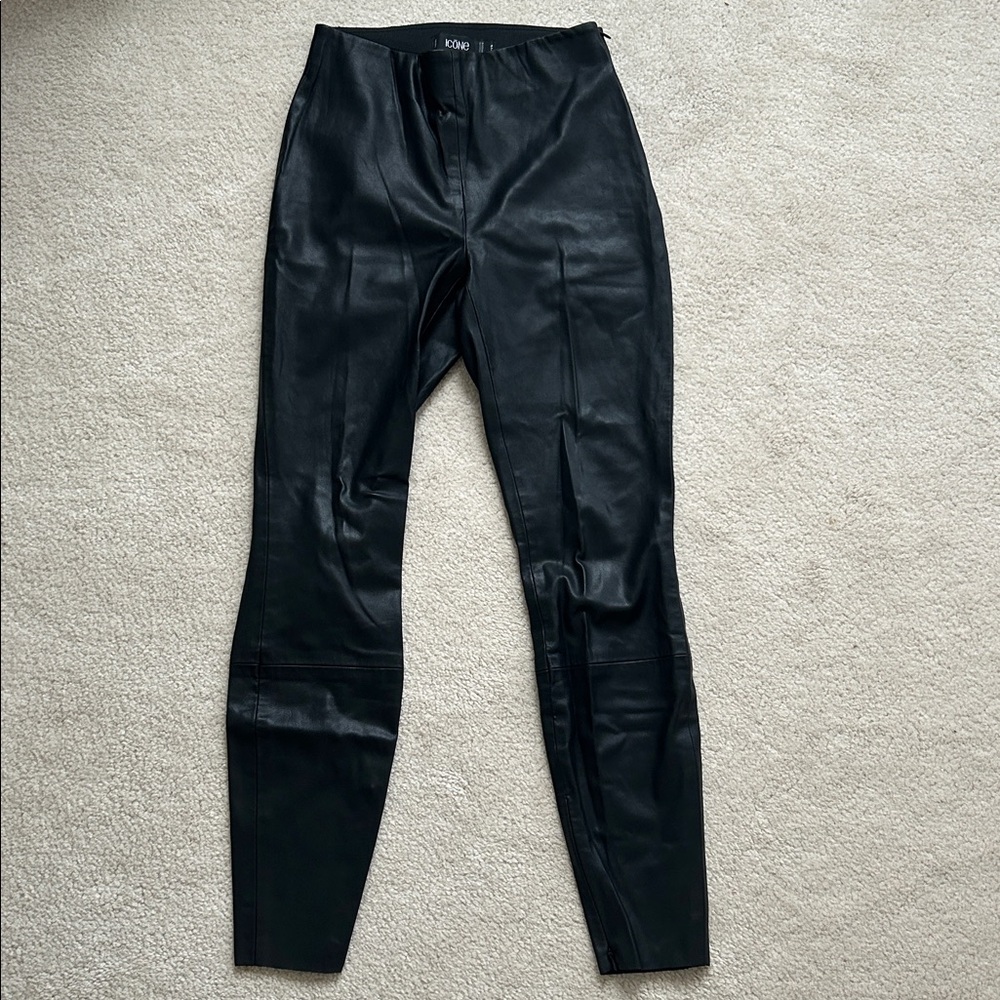 Simons Icone Black Vegan Leather Pants - Size S with 27” Inseam